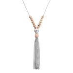 Allure Tassel Necklace - Silver/RG