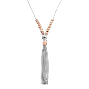 Allure Tassel Necklace - Silver/RG