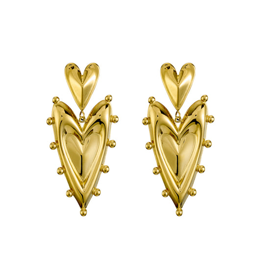 Allure Pop Art Heart Earrings- Gold