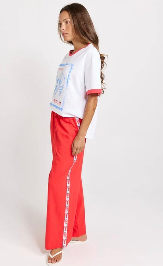 Sable Wide Leg Pant - Red