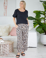 Peaced Out Pant - Cream/Leopard