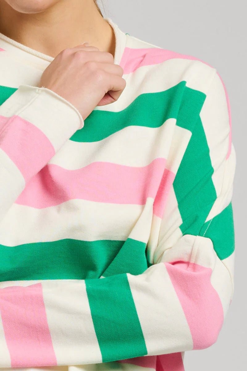 Raw Sweatshirt - Pink & Green