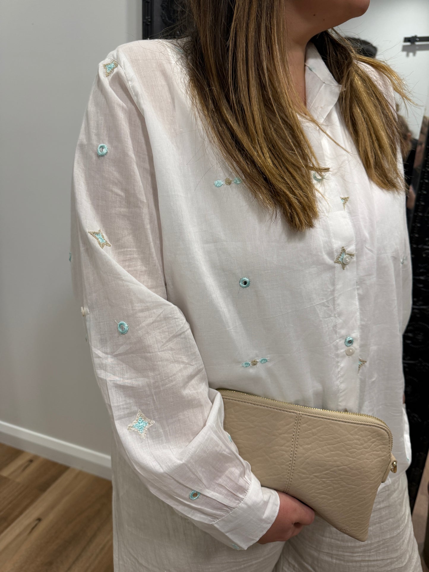 White Embroidered Shirt