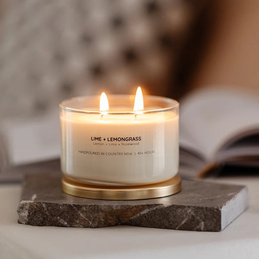 Lime + Lemongrass Gold Lid Soy Candle