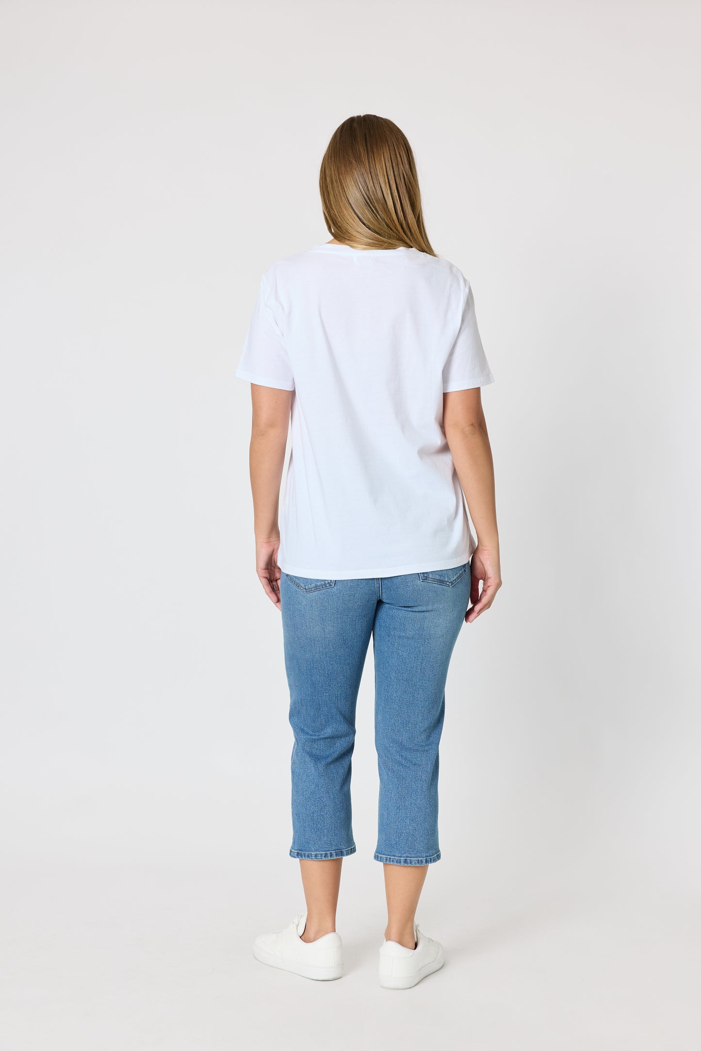 Cotton V-neck T-shirt - White