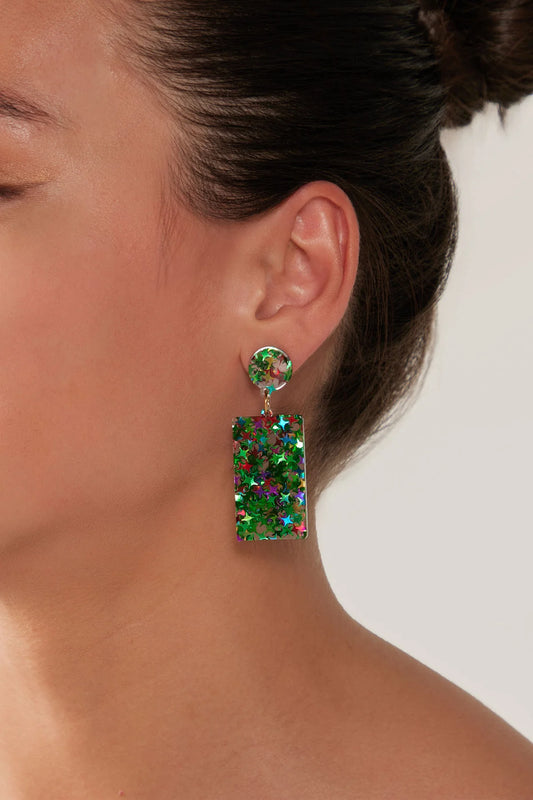 Merry Drop Earrings - Green