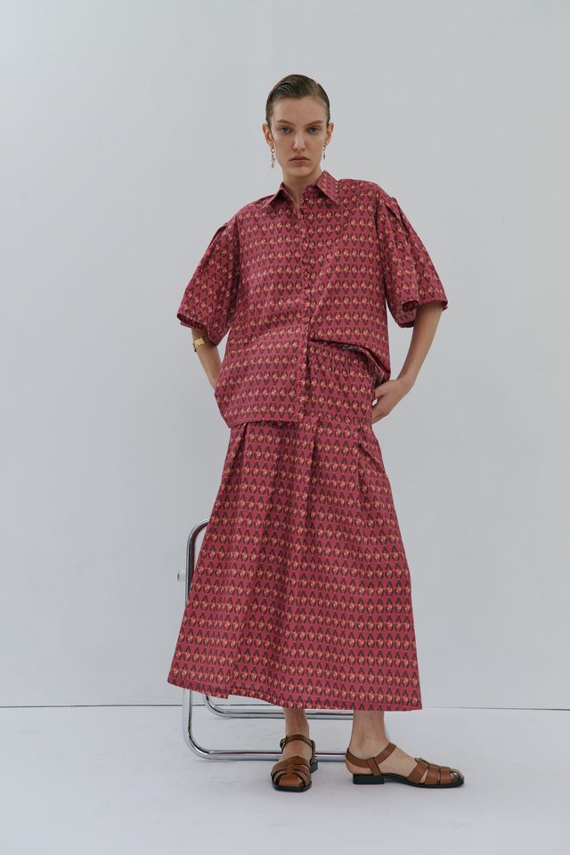 Lacie Pleated Skirt - Rosewood
