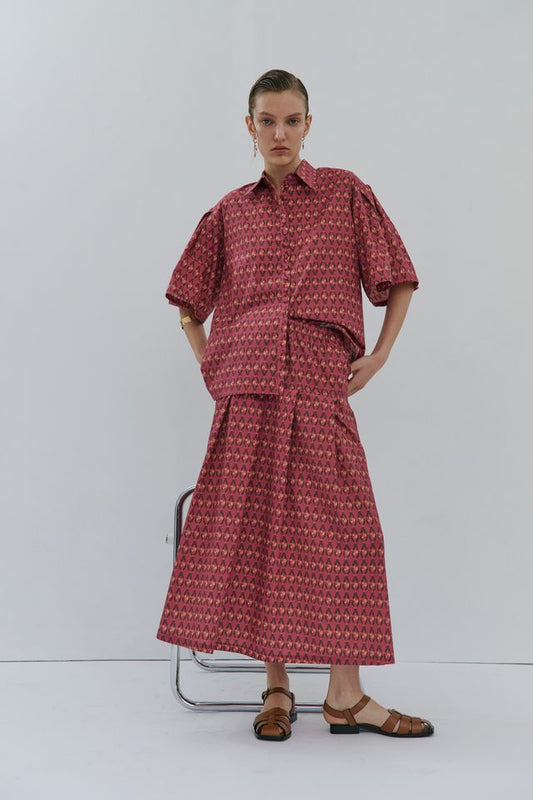 Lacie Pleated Skirt - Rosewood