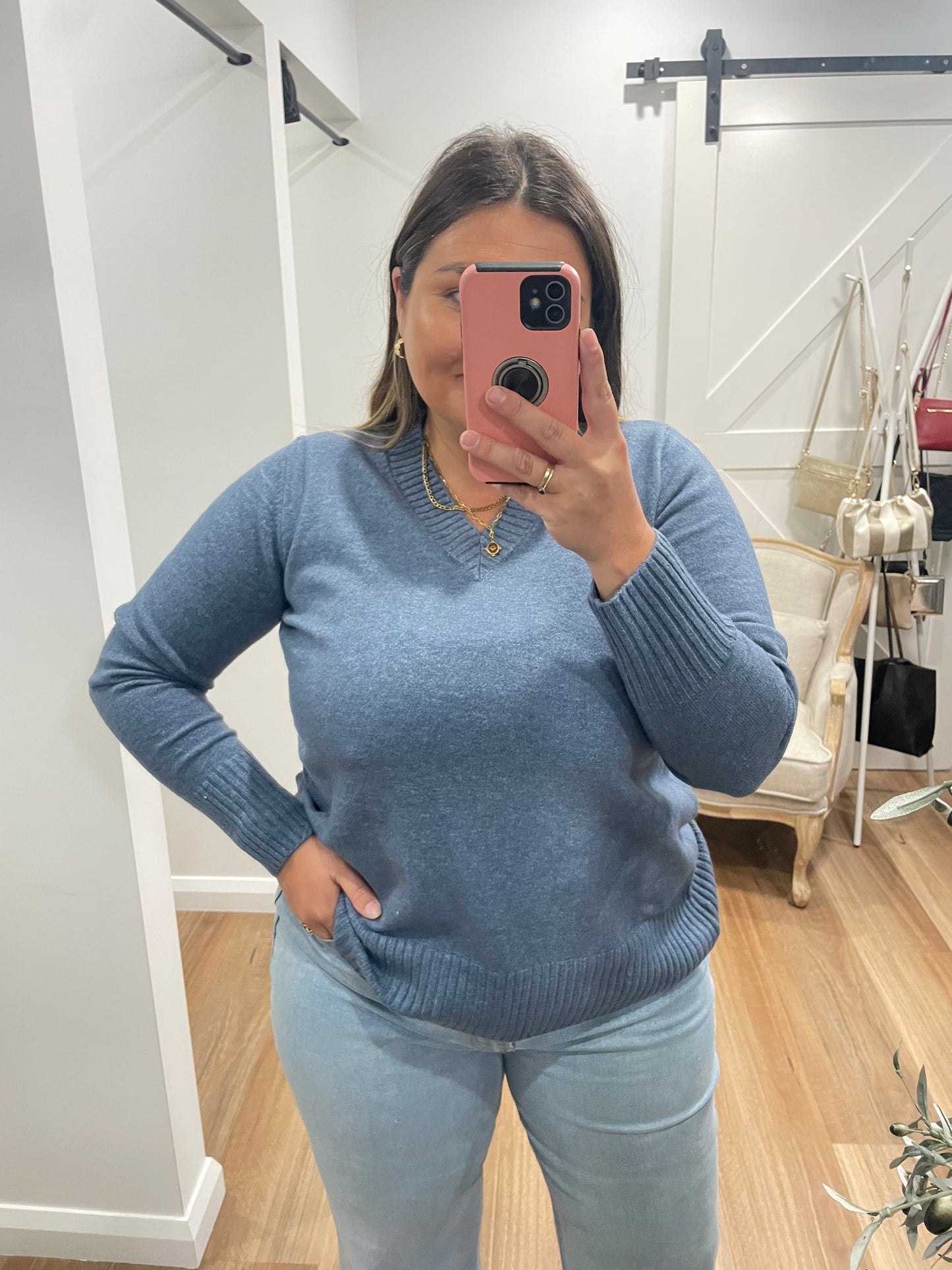 Sabena Knit Jumper-Blue