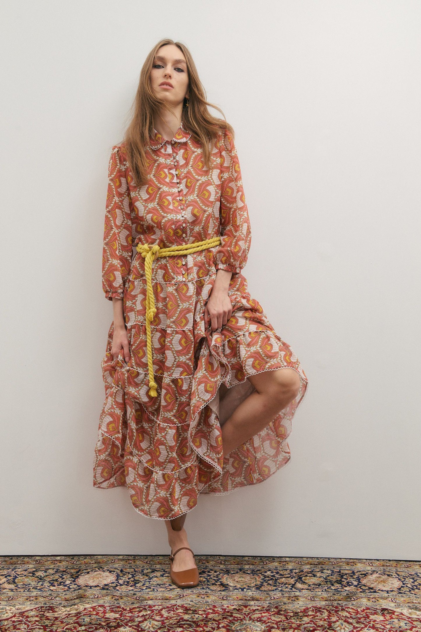 Grace Maxi Dress - Peach Peacock