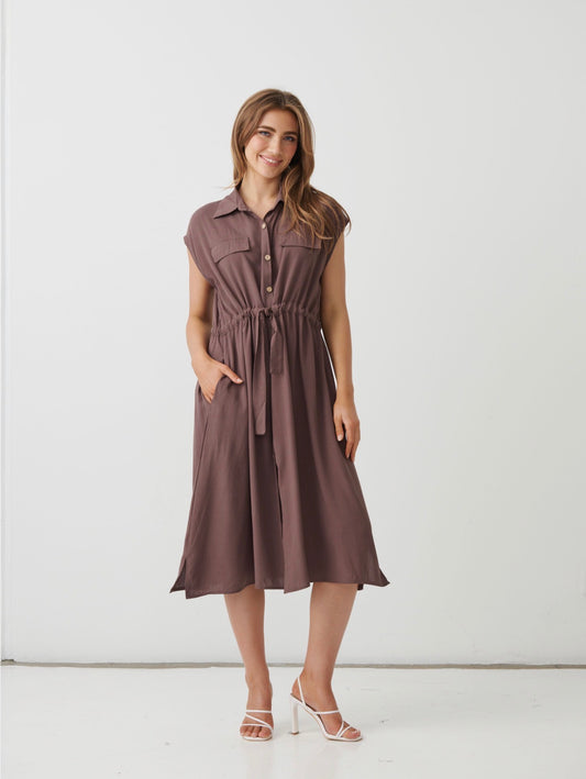 Holmes & Fallon Trench Dress - Chocolate