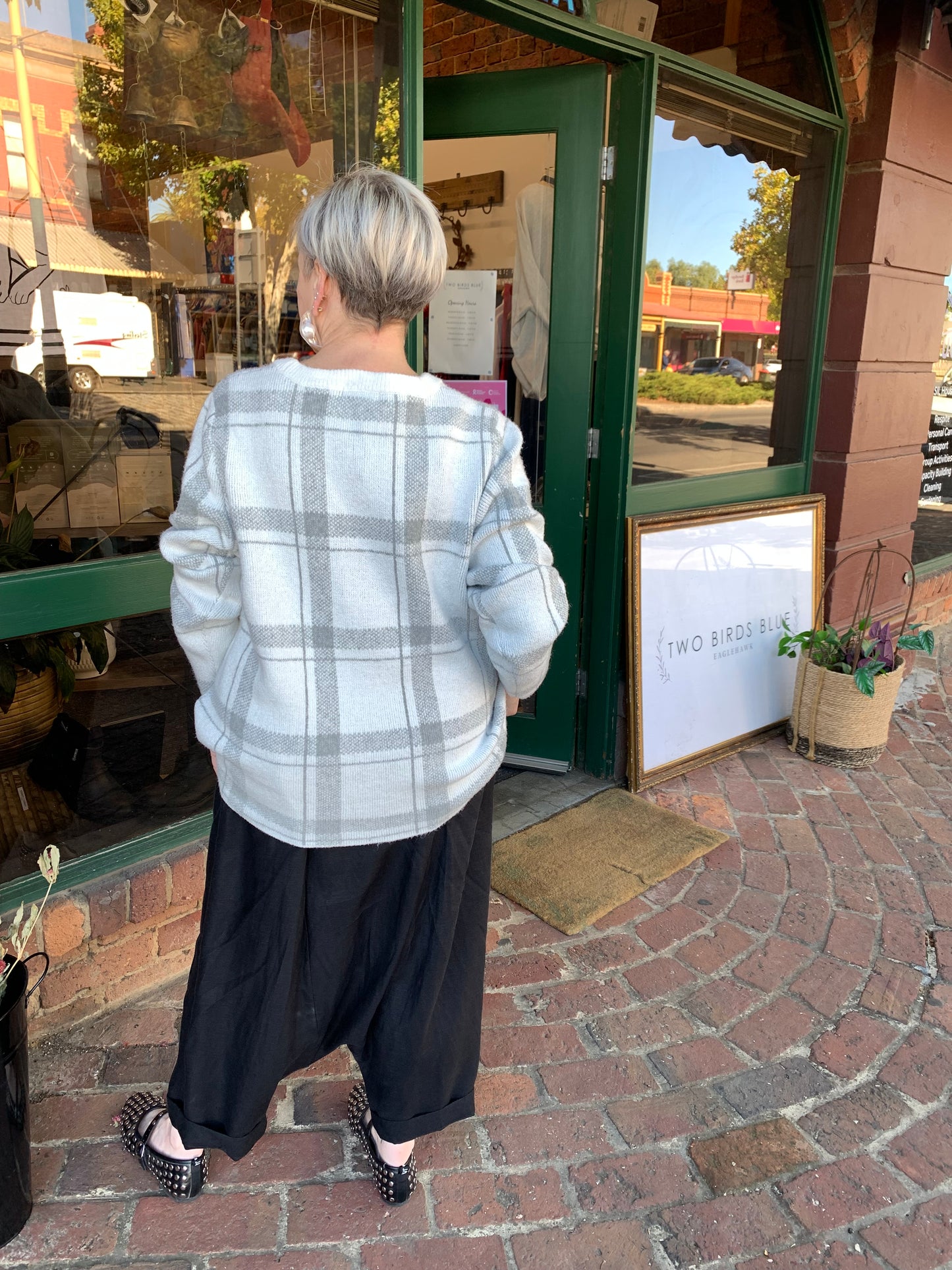 Grey Check Jumper