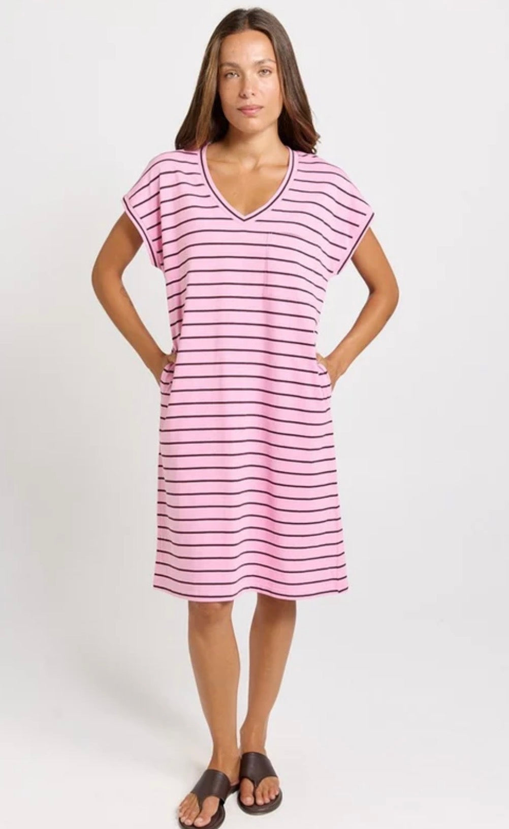 Zena Tshirt Dress - Pink/Choc