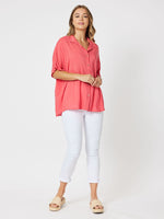 Kylie Frill Shirt - Coral