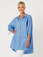 Hollie Linen Shirt - Cornflour