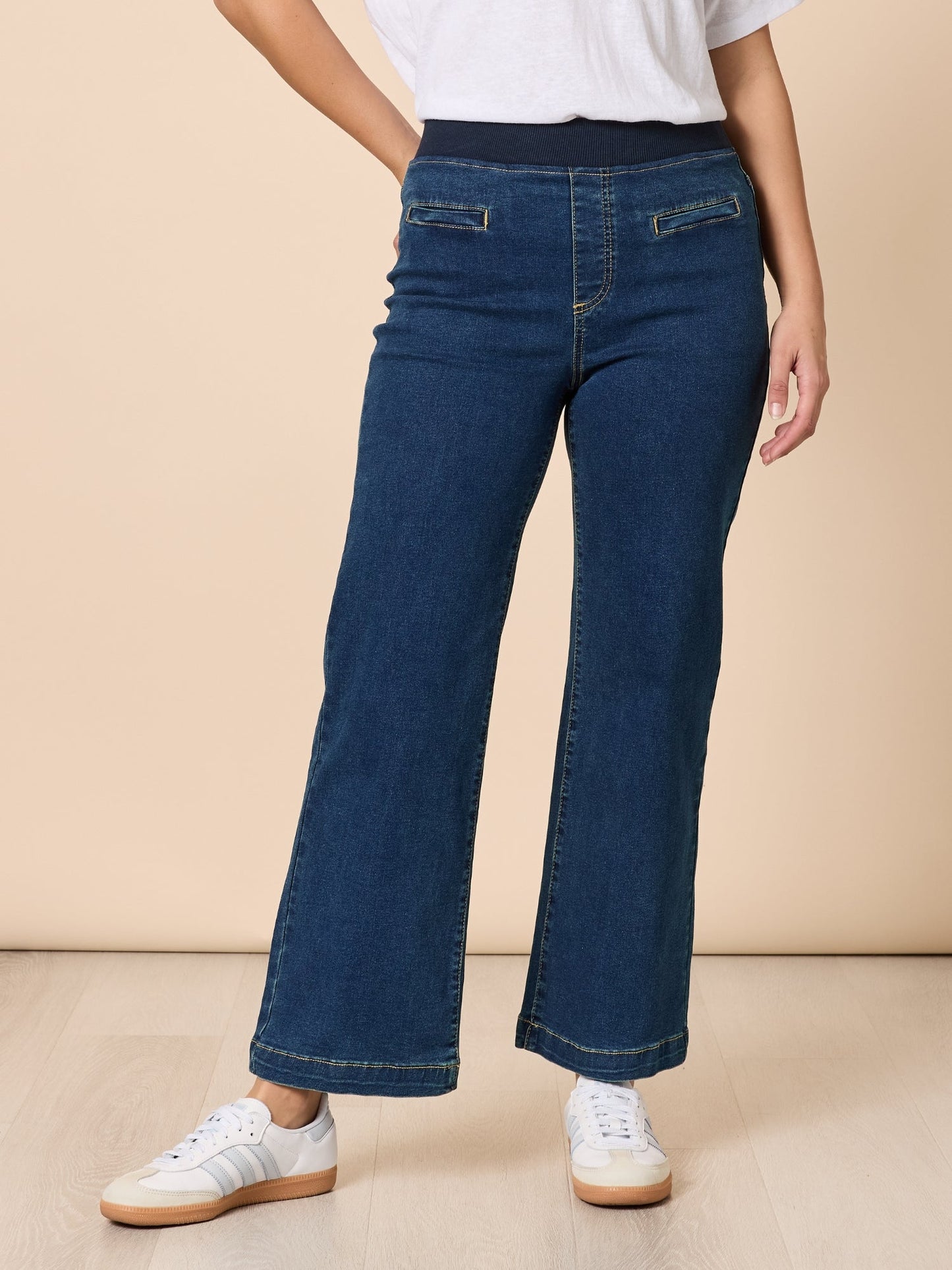 Maddy Pull on Jeans- Dark Denim