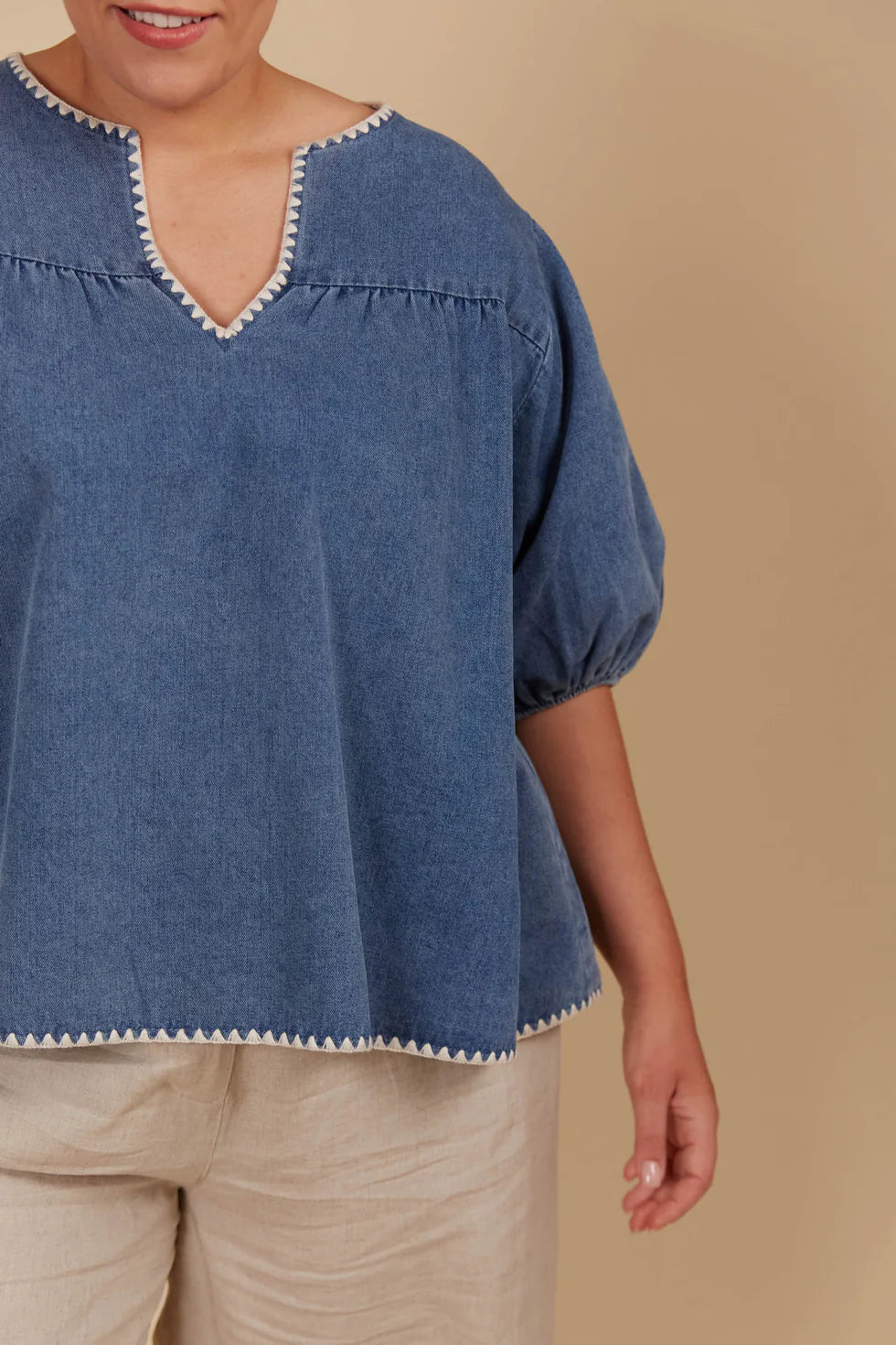 Freya Top- Denim