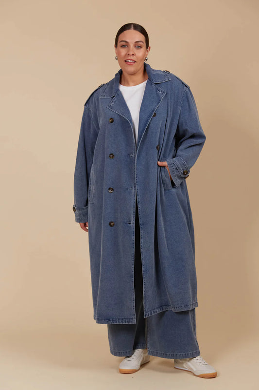 Freya Denim Trench Coat