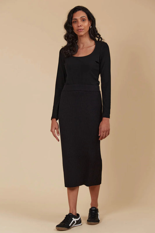 Juno Knit Skirt- Onyx