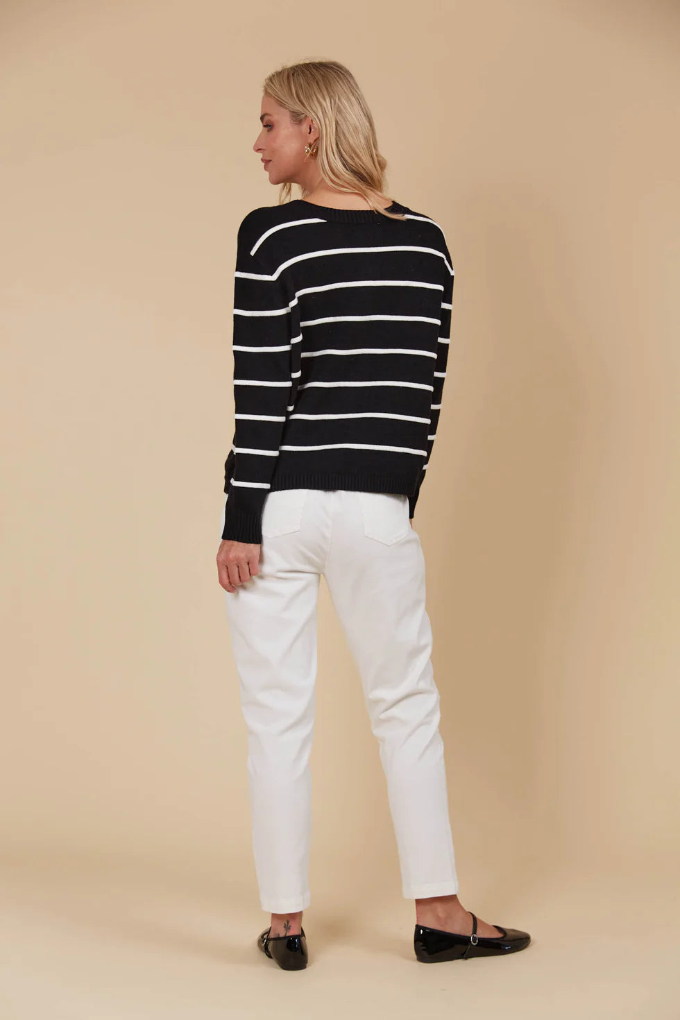 Juno Stripe Jumper/Cardigan- Onyx