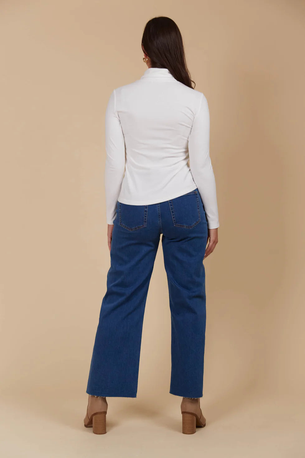 Naria Roll Neck Top- Ivory