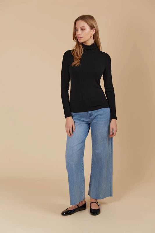 Naria Roll Neck Top- Onyx