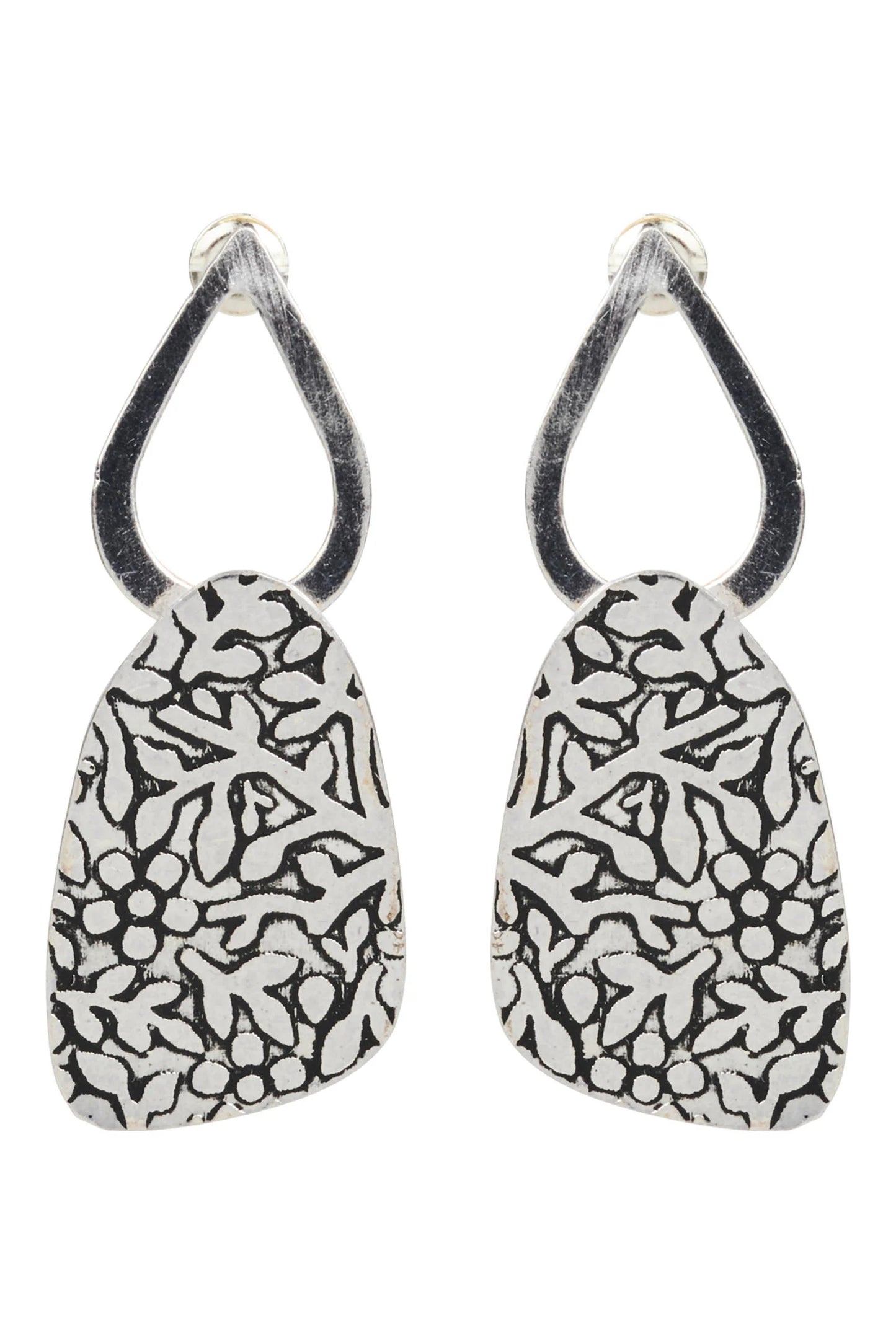 Aphrodite Earring - Silver Floral