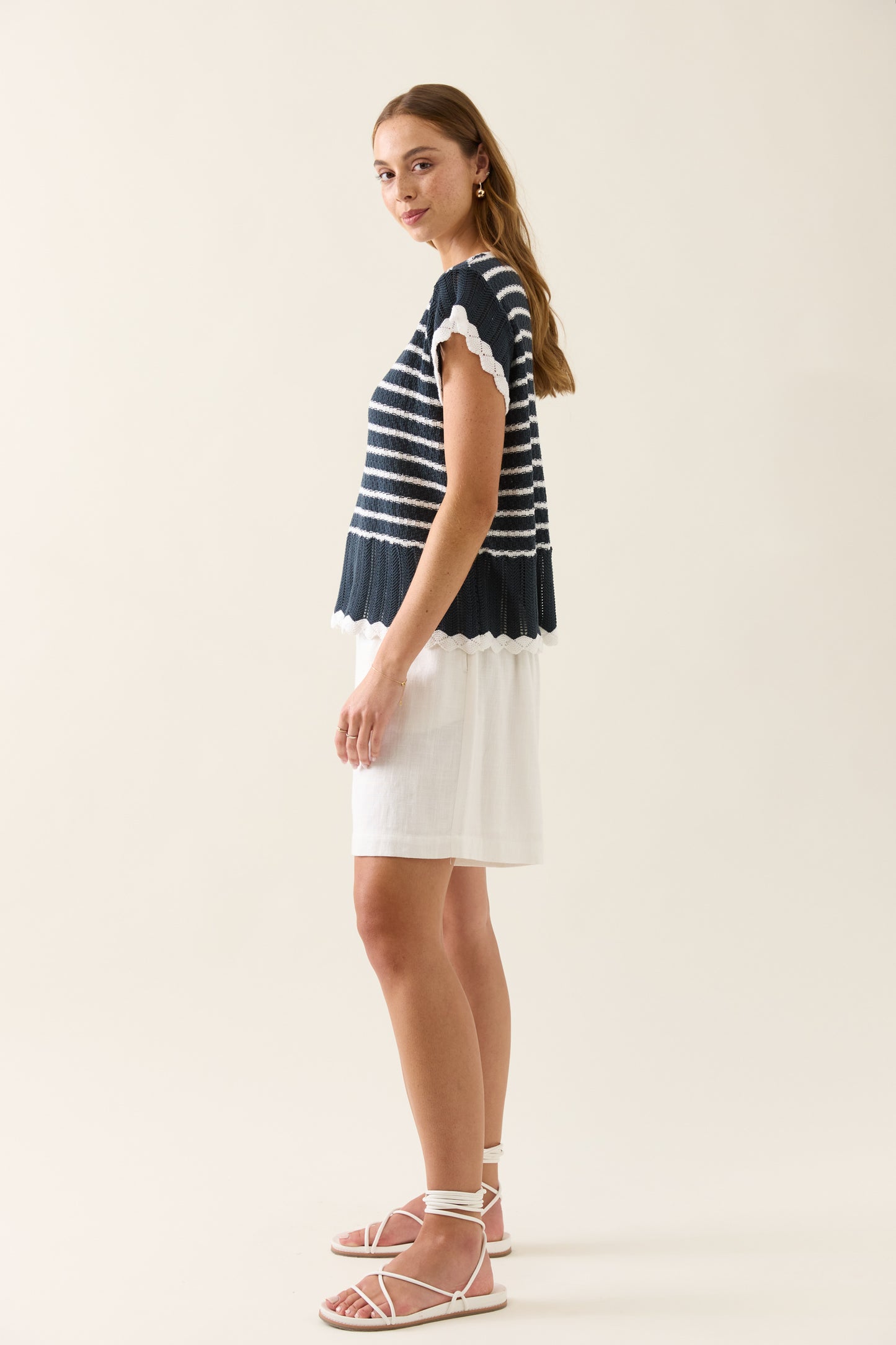Ida Knit Top- Navy