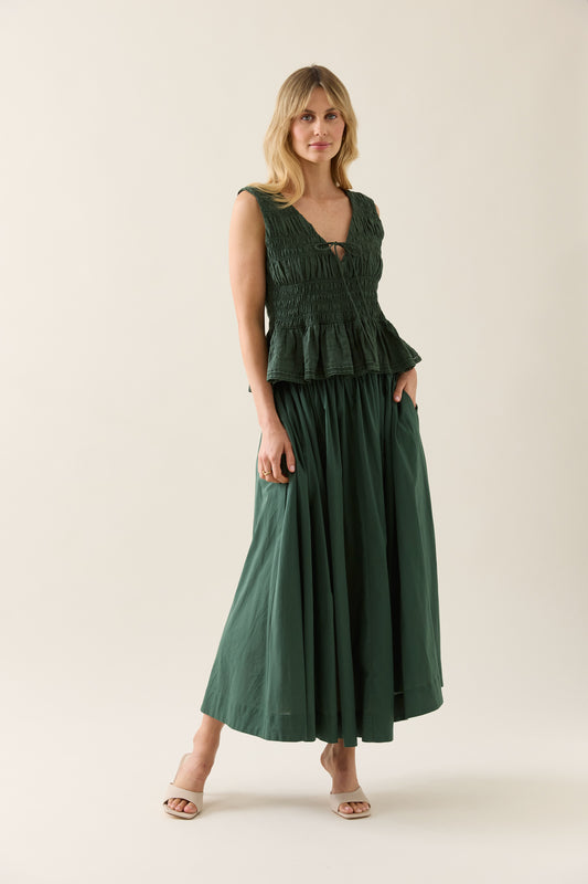 Esther Shirred Tank- Myrtle