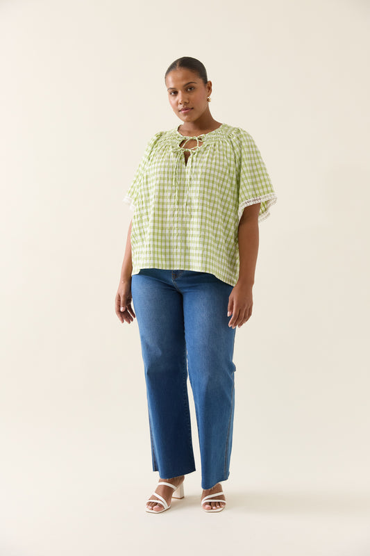 Esther Shirred Top - Pomelo