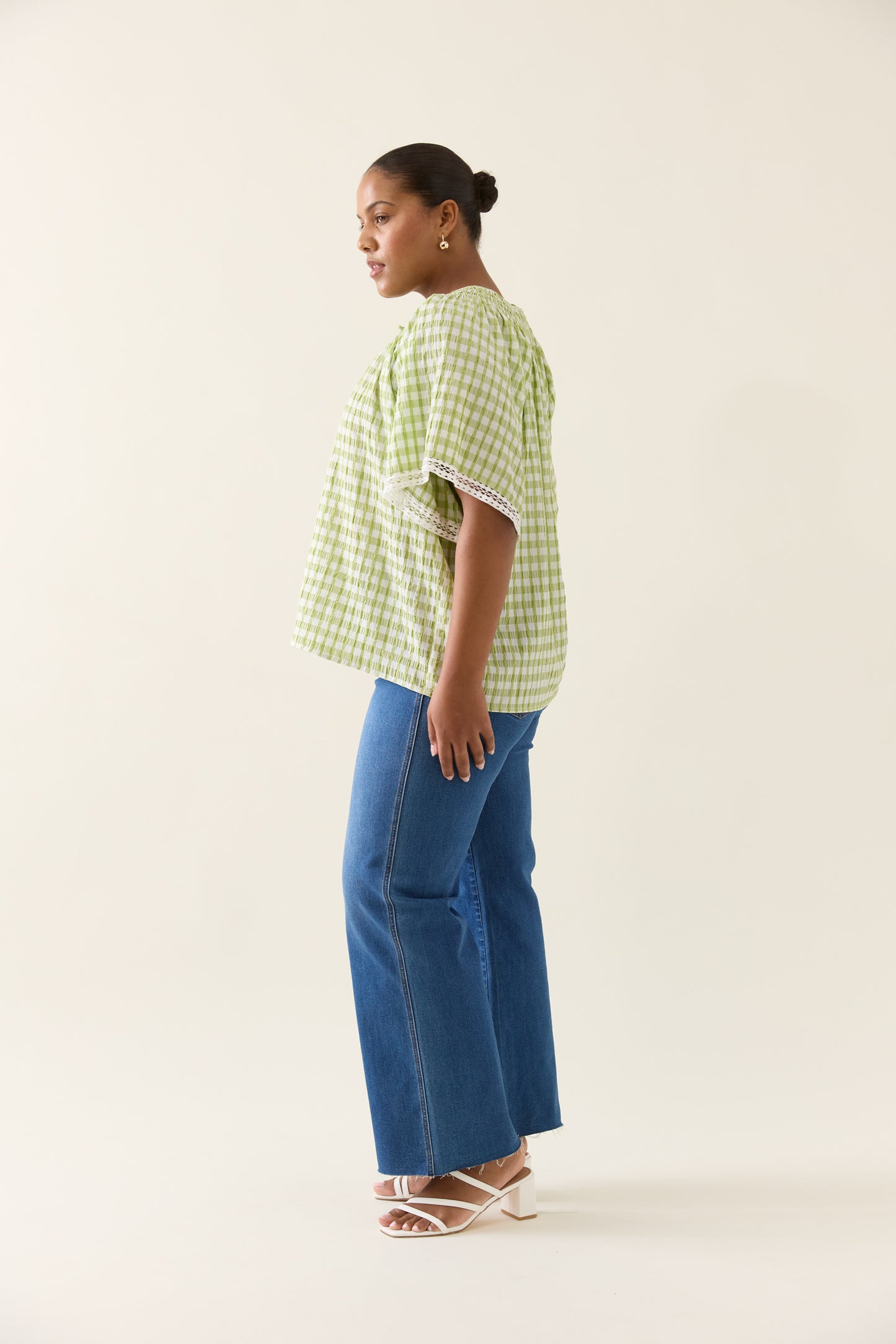 Esther Shirred Top - Pomelo
