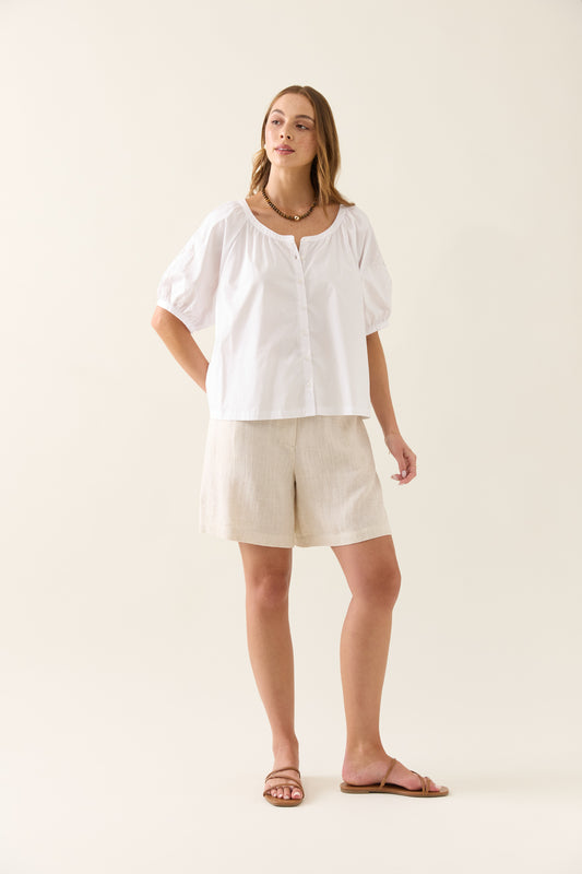 Nilsa Button Top - Lotus