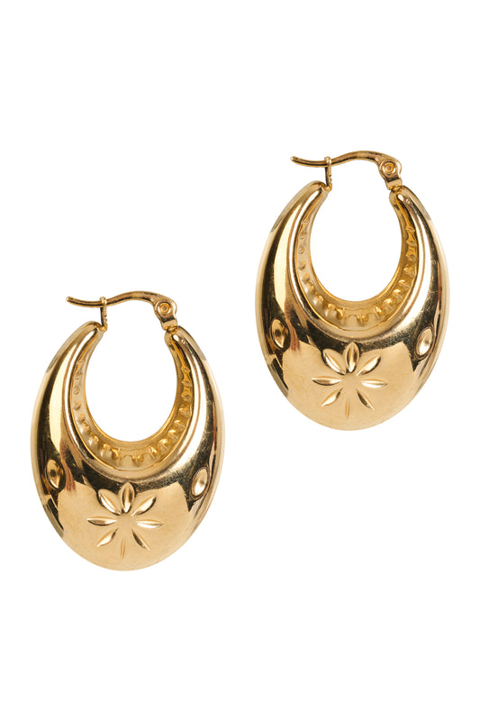 Oline Flower Earring- Hoop
