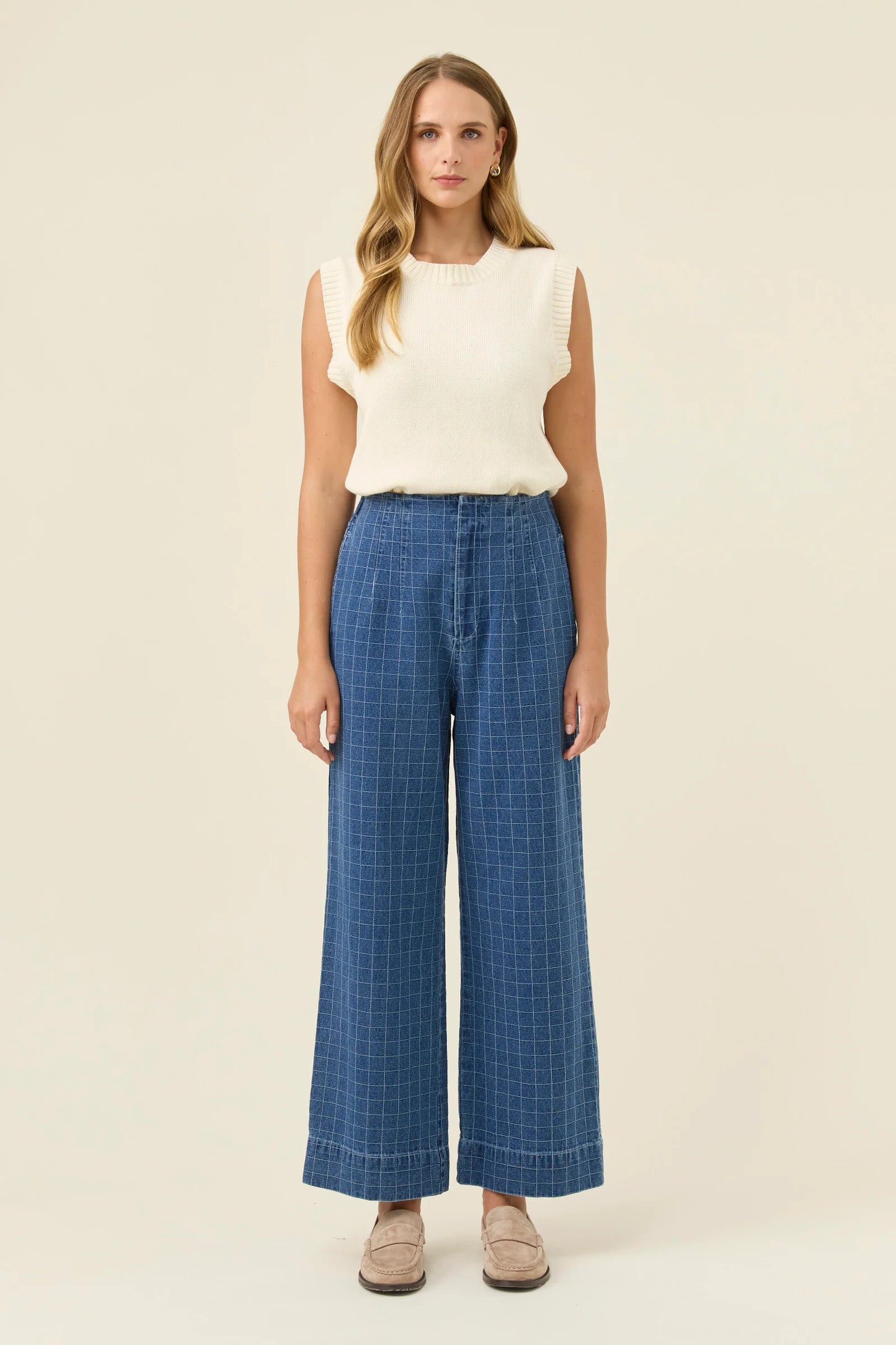 Sloane Denim Pant - Check