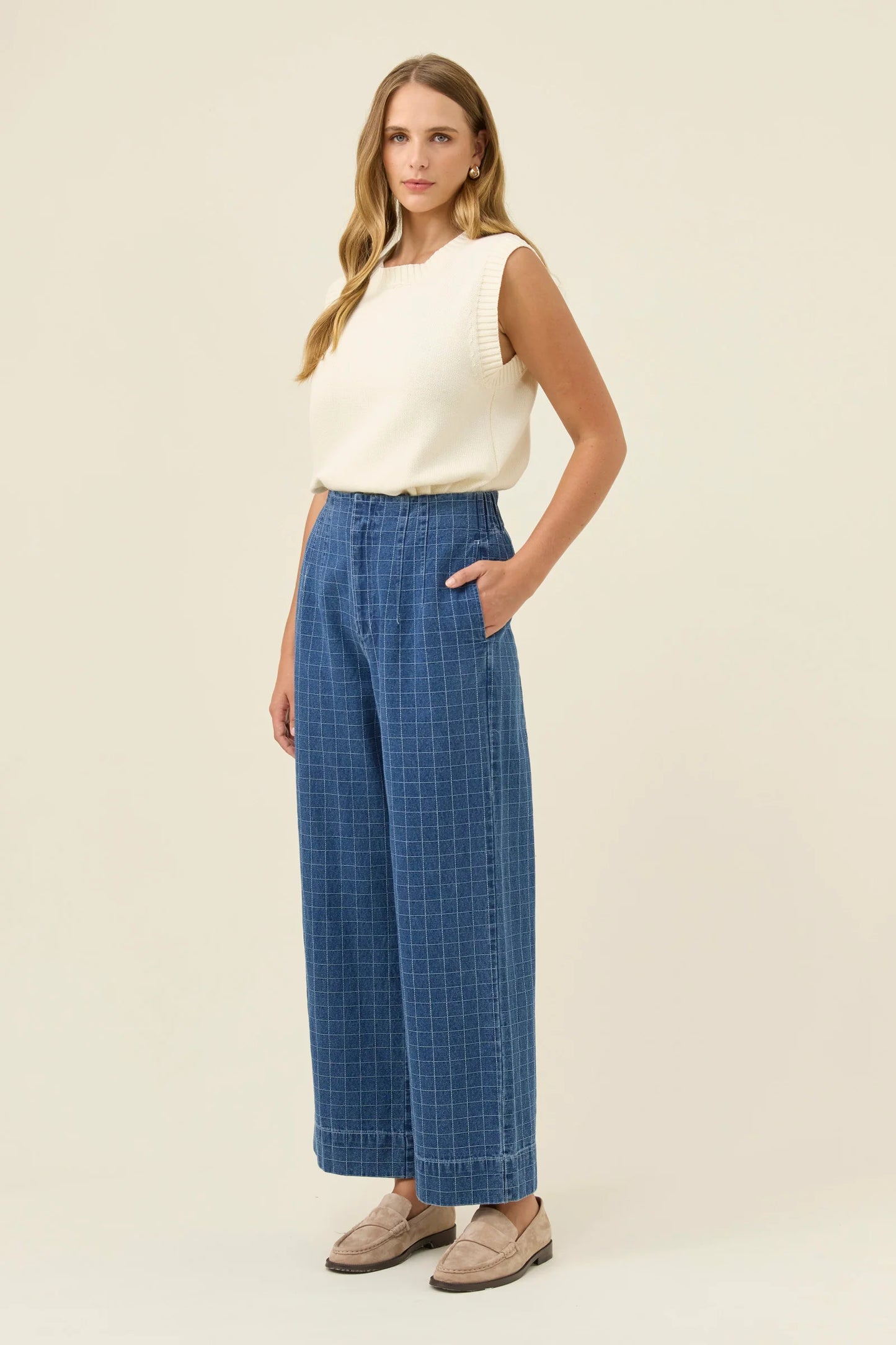 Sloane Denim Pant - Check