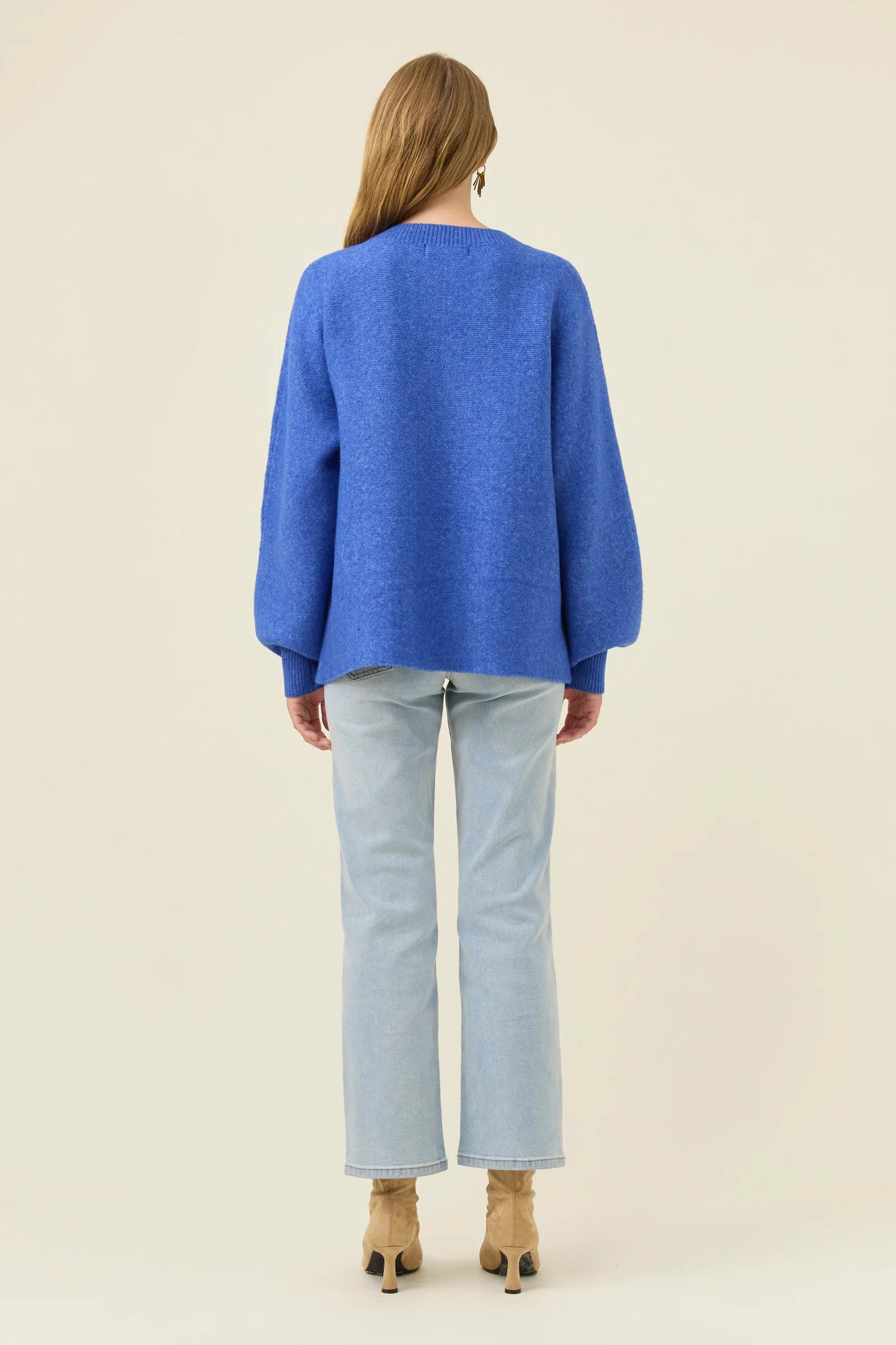 Miru Stitch Flower Jumper - Cobalt