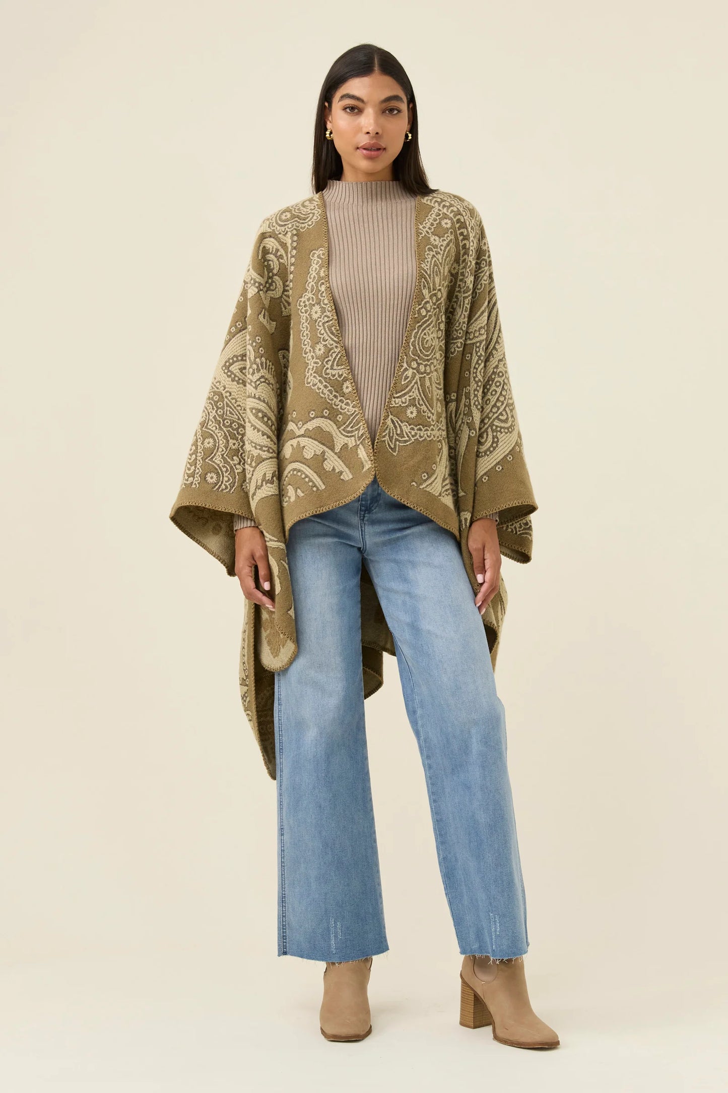 Lucia Cape - Stone Paisley