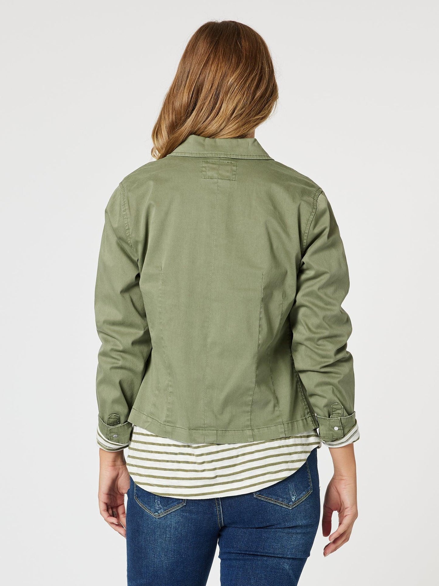 Retro Denim Jacket- Washed Khaki