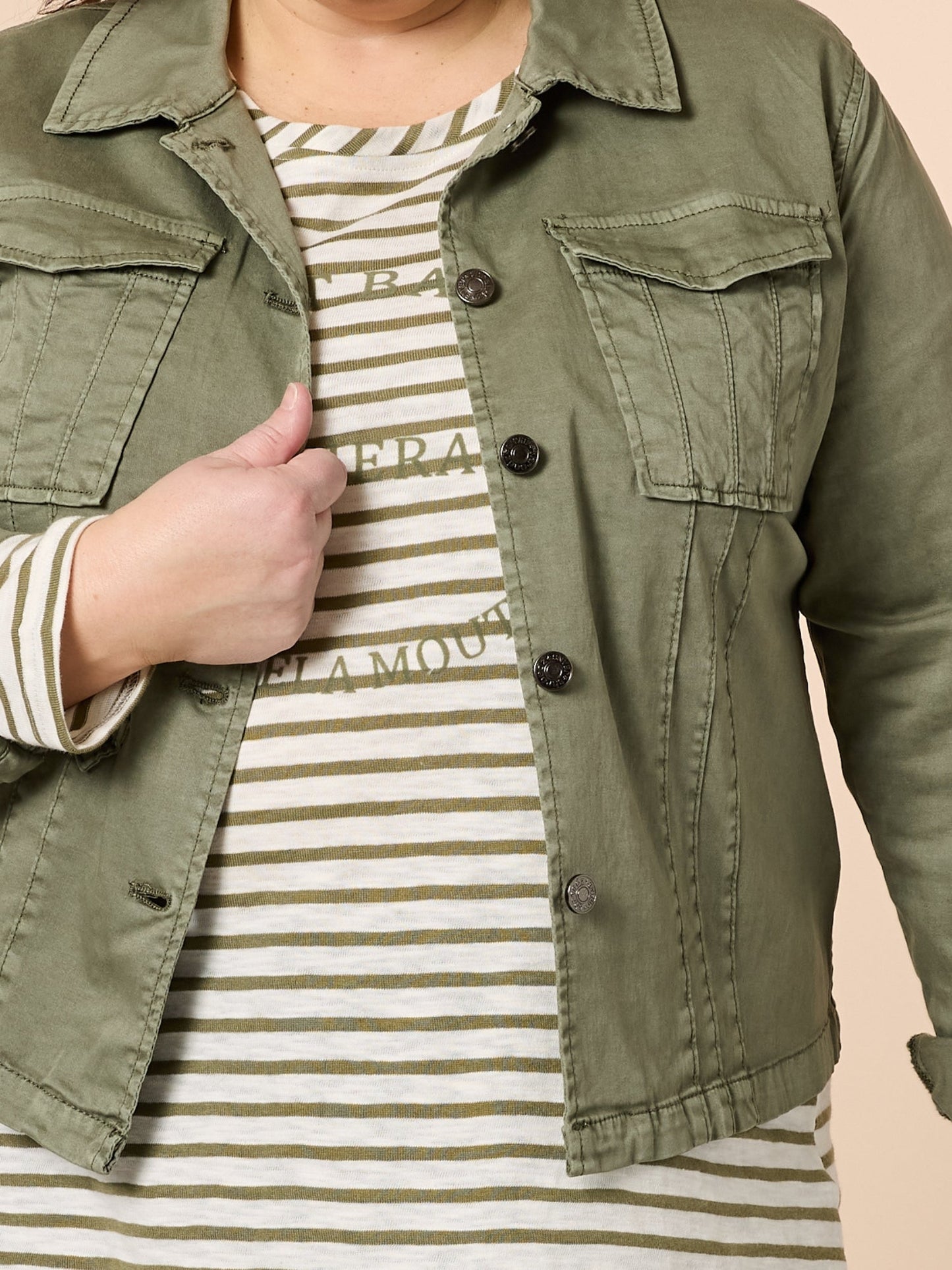 Retro Denim Jacket- Washed Khaki