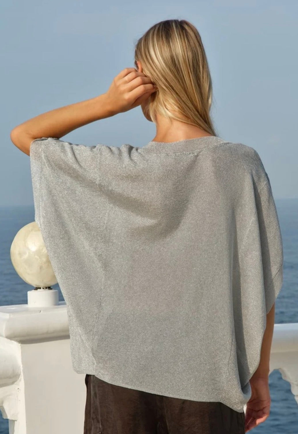 Iris Vneck Blouse - Silver