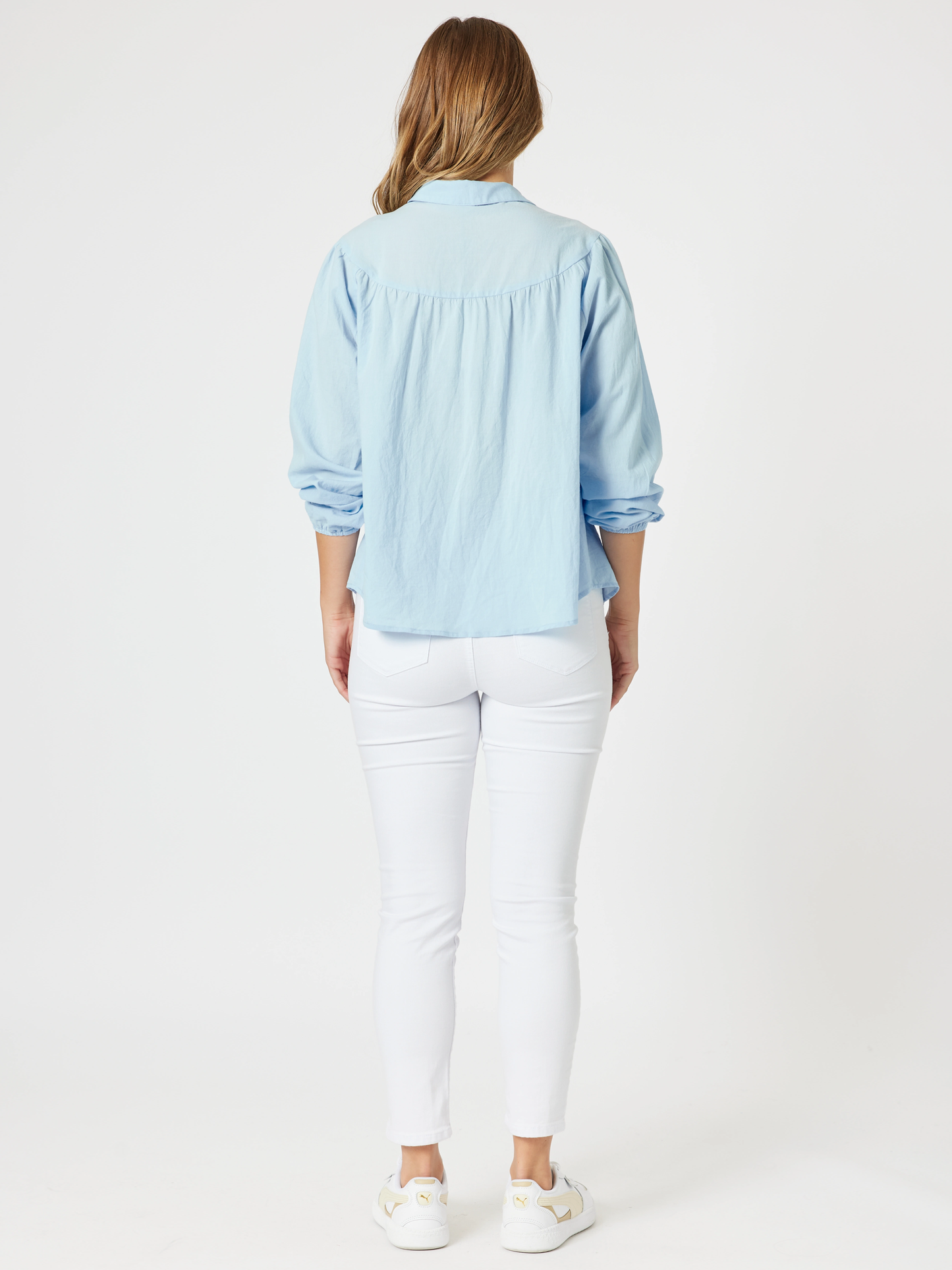 Crayon Stitch Shirt- Sky Blue