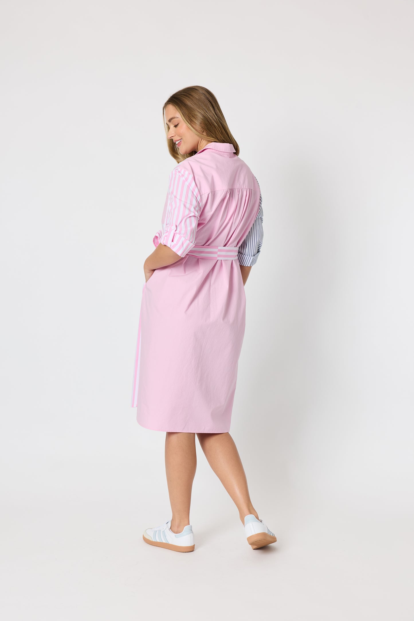 Miramar Stripe Dress - Lipstick