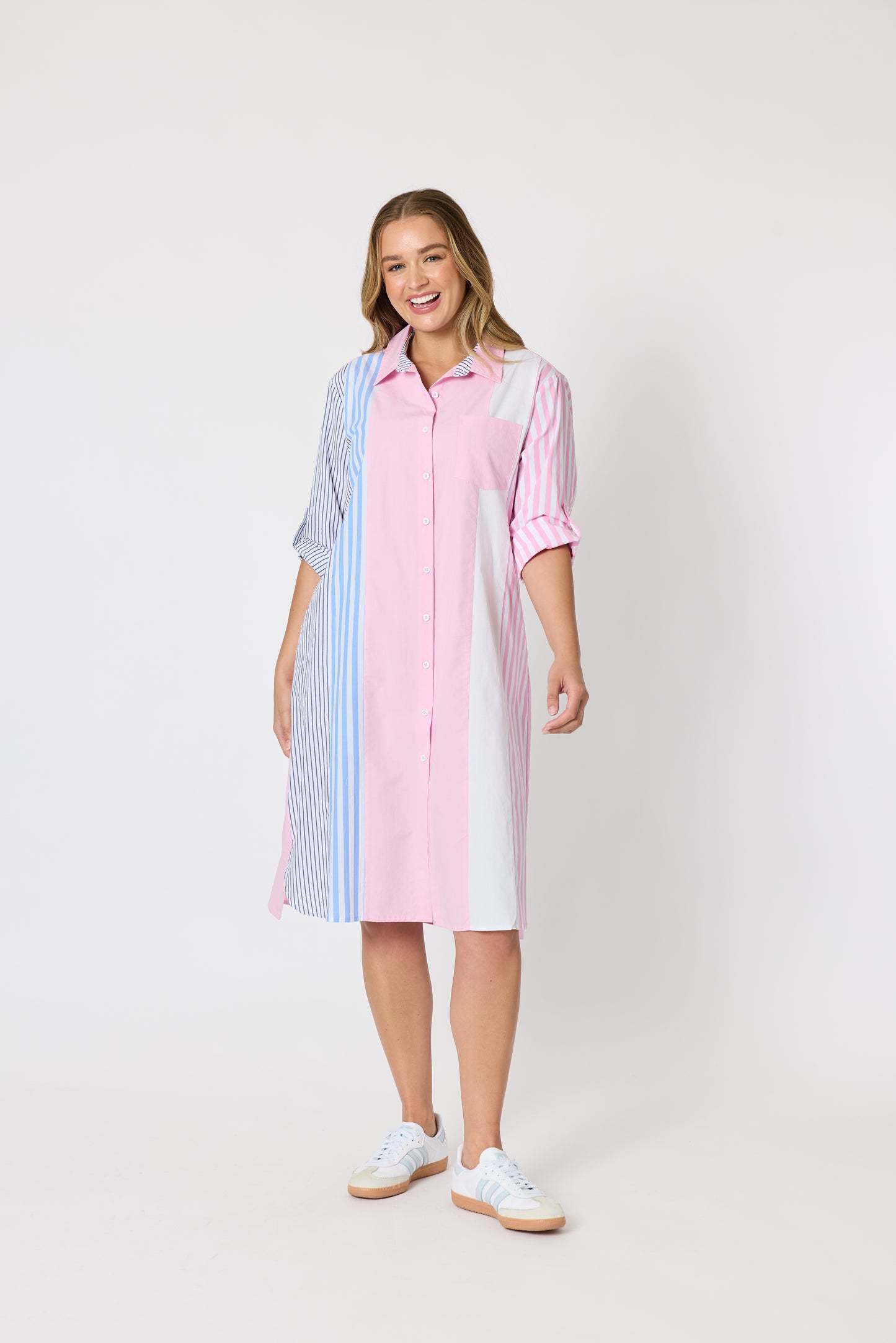Miramar Stripe Dress - Lipstick