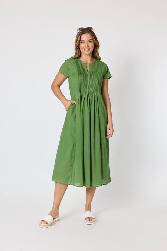 Acacia Cotton Dress - Apple