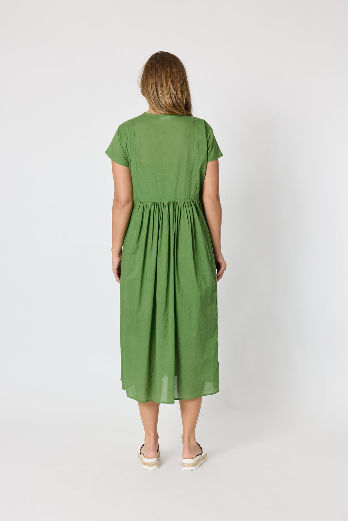 Acacia Cotton Dress - Apple