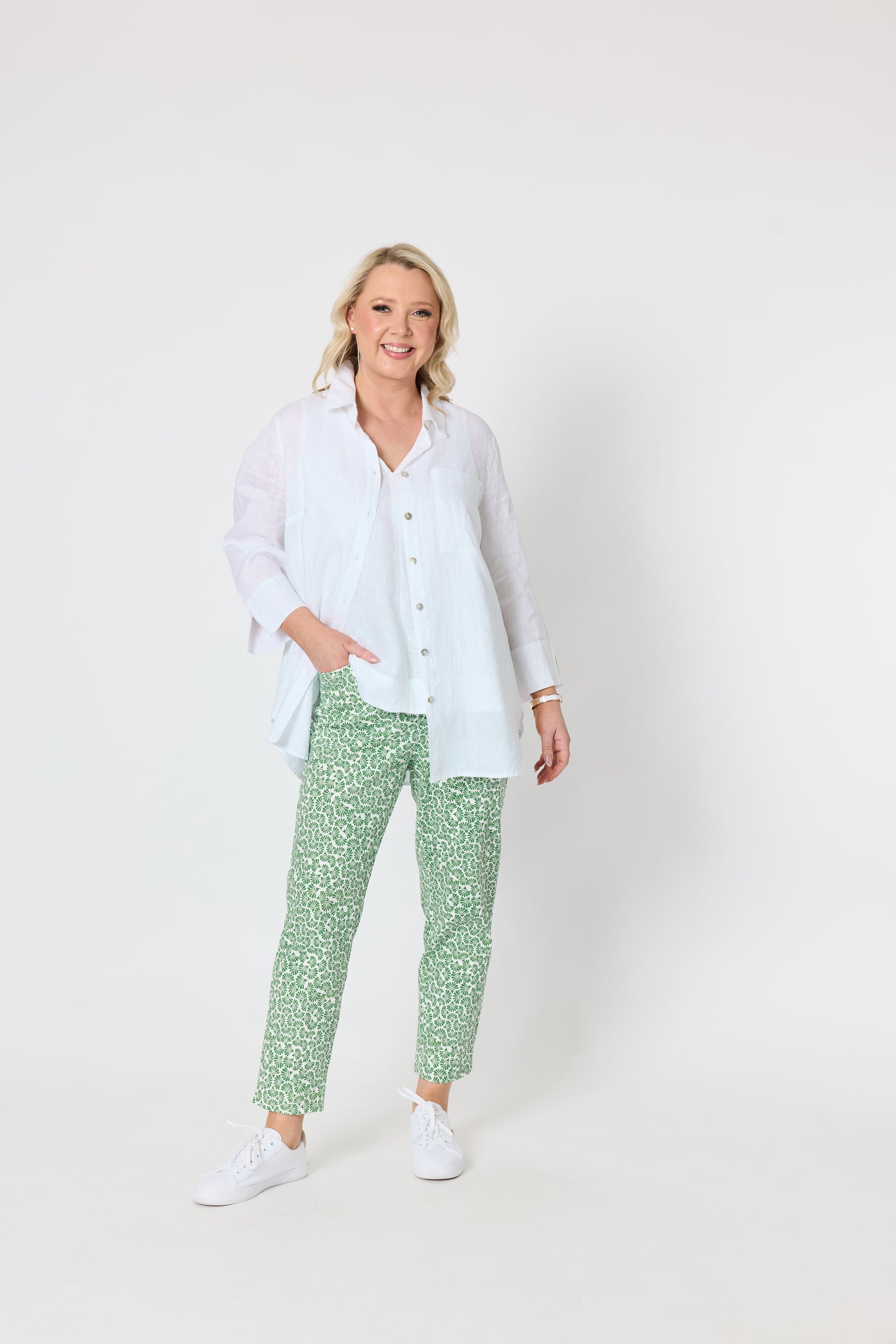 Oasis Print Pant - Fern