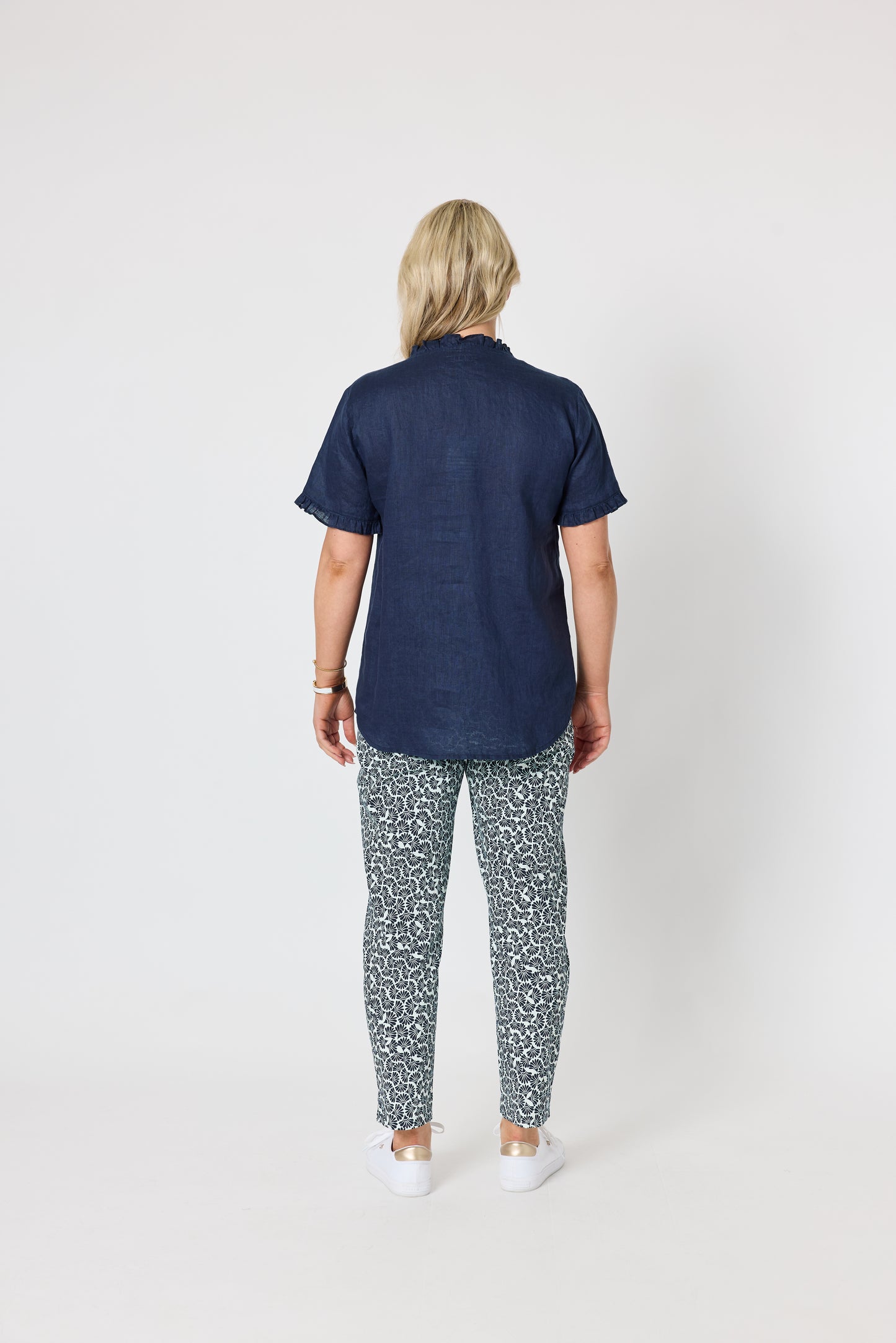 Oasis Print Pant - Navy