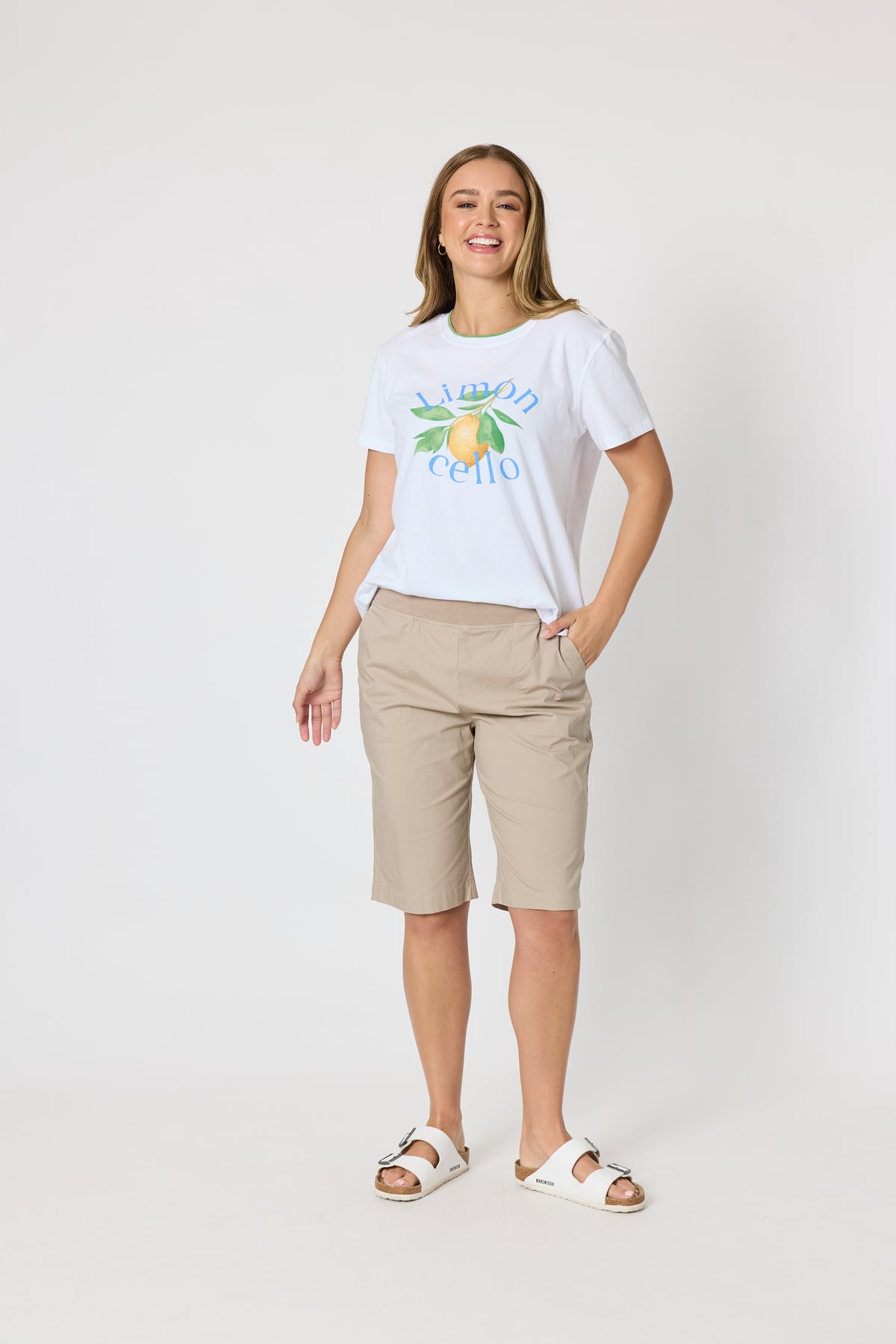 Limoncello Print Cotton Tee - White