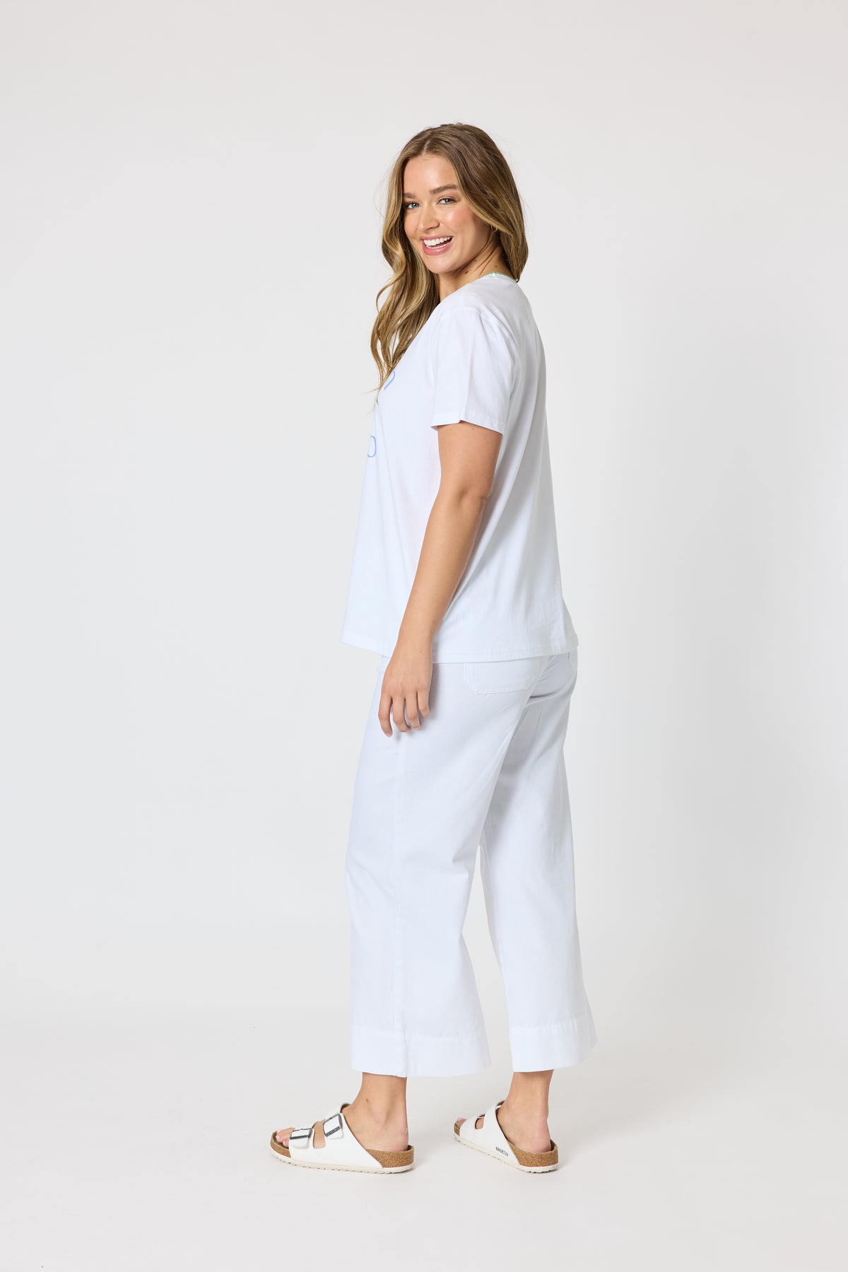 Limoncello Print Cotton Tee - White
