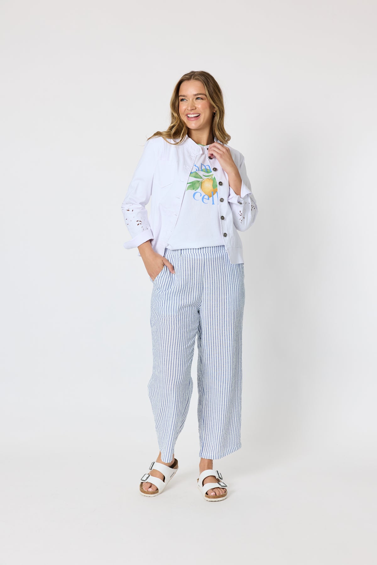 Limoncello Print Cotton Tee - White